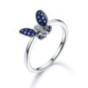 SIMPLE ROYAL BLUE BUTTERFLY LADIES RING, EXQU